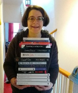 Liz with almost all her Paul Magrs books